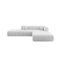 ECKSOFA Ottomane Rechts BILA-L 289x176x71 Hellgrau Bouclé - Silberfarben/Hellgrau, Holzwerkstoff/Kunststoff (289/176cm) - ALTDECOR
