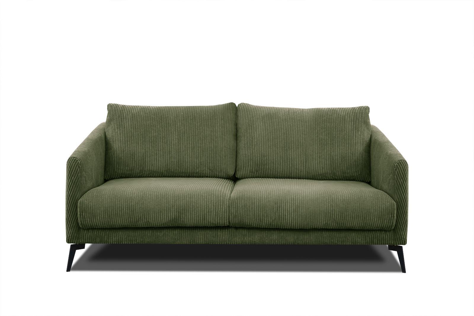 SOFA VILT 2,5-Sitzer, olivgrün - Schwarz/Olivgrün, Holzwerkstoff/Textil (202/89/94cm) - Wozimo