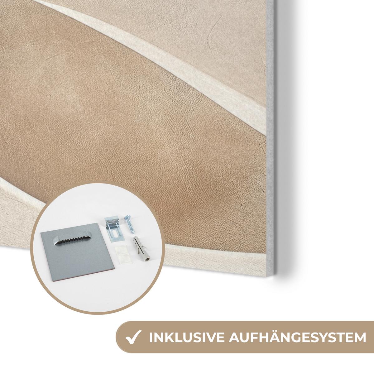 AKUSTIKBILD Beige - Natur - Abstrakt - Modern Kunstdruck Schlafzimmer 50x70 cm - Beige, Kunststoff (50/70/0.9cm) - MuchoWow