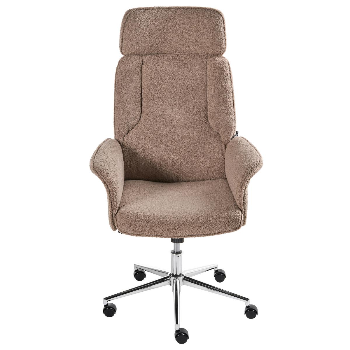 BÜROSTUHL Braun Pilot - Silberfarben/Braun, Textil (72/117/72cm) - Beliani