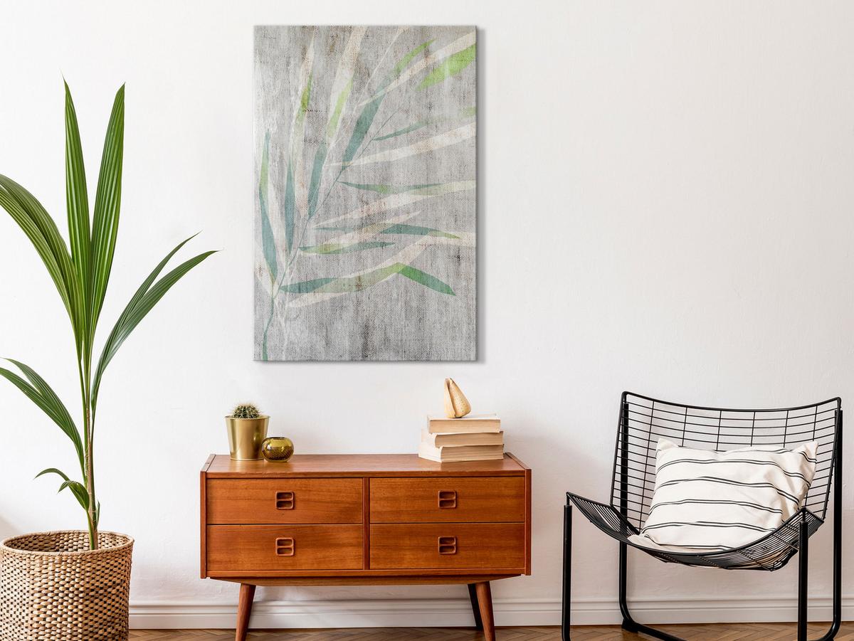 KUNSTDRUCK Grau 40/60 cm - Grau/Grün, Textil (40/60cm) - KUNSTLOFT