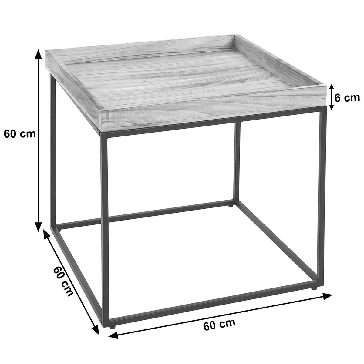 BEISTELLTISCH quadratisch Grau - Grau, Holz (60/60/60cm) - MCW