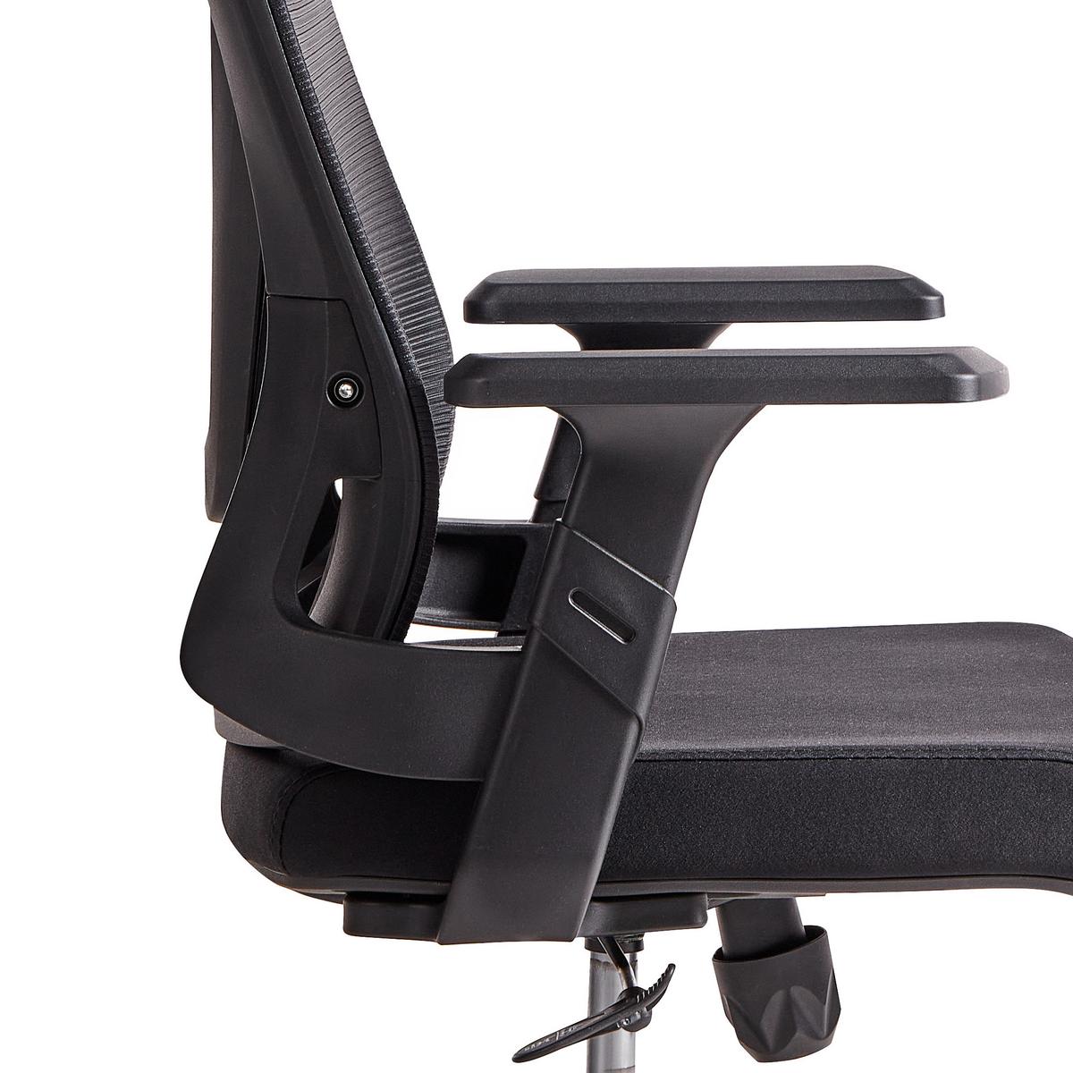BÜROSTUHL Schwarz Bard - Schwarz, Textil (50/113/66cm) - Beliani