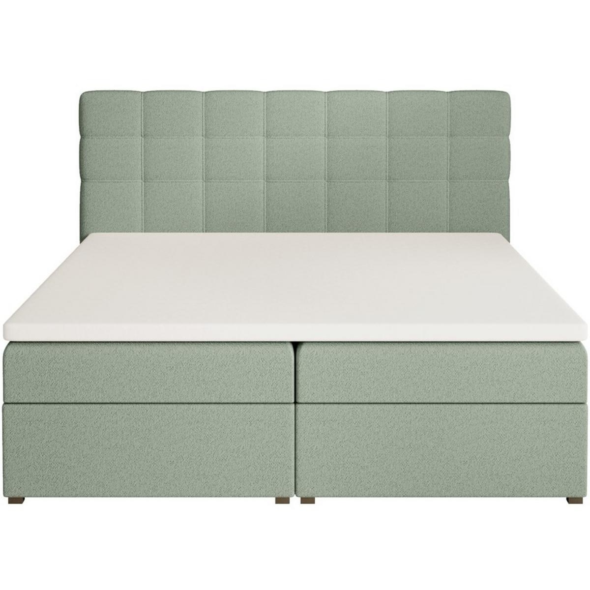 POLSTERBETT Topiq I 164/203/103 grün, Bouclé-Stoff - Grün, Holzwerkstoff (160/200cm) - Beautysofa