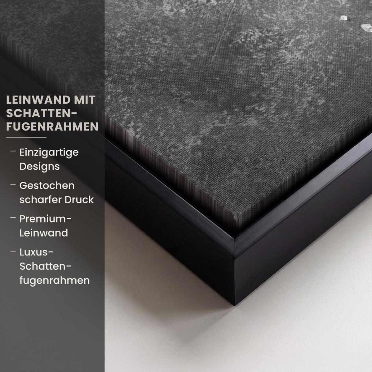 LEINWAND Bilder mit Rahmen - Pfeffer - Kräuter - Gewürze - Beton - 40x30 - Dunkelgrau, Textil (40/30cm) - MuchoWow