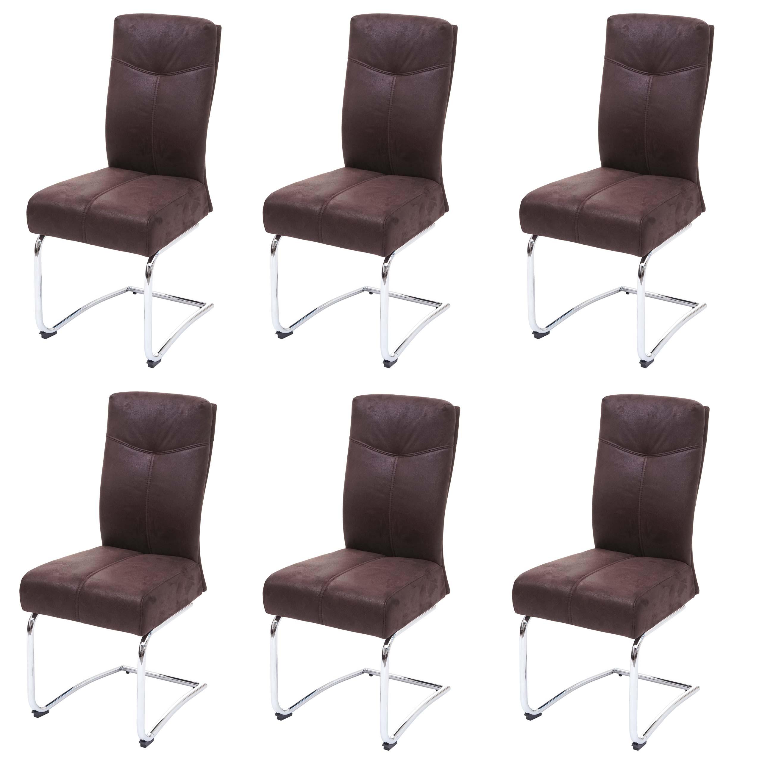 ESSZIMMERSTUHL Braun 6er-Set - Braun, Textil (46/105/60cm) - MCW