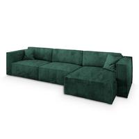 ECKSOFA TOLMO P Grün Kordstoff mit Schlaffunktion - Grau/Grün, Holz/Kunststoff (347/148cm) - MASSENO