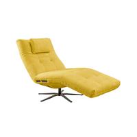 RELAXLIEGE LETICIA Gelb Flachgewebe Relaxfunktion, Drehbar (360°) - Gelb/Schwarz, Textil/Metall (82/115/156cm) - KAWOLA