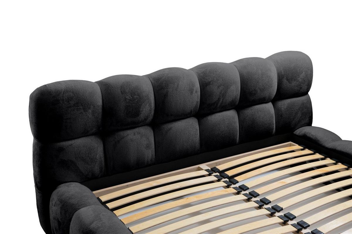POLSTERBETT Aurelia Komplettset - Schwarz, Holzwerkstoff/Textil (140/200cm) - Fun Möbel