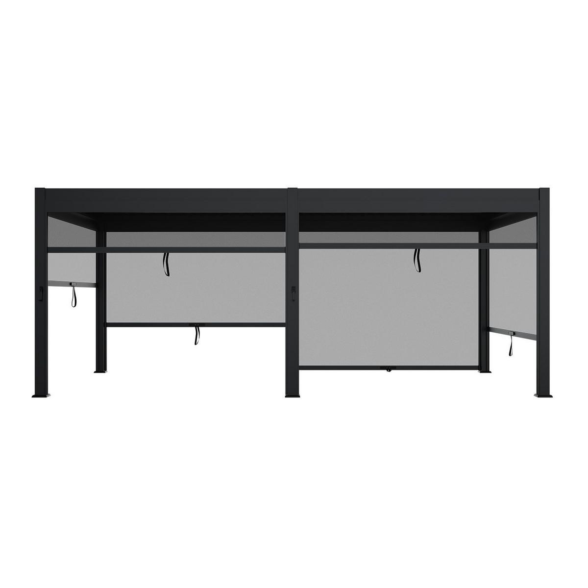 LAMELLENDACH Tahiti mit Seitenwand 3x5,9 m anthrazit - Anthrazit, Metall (300/240/590cm) - Juskys