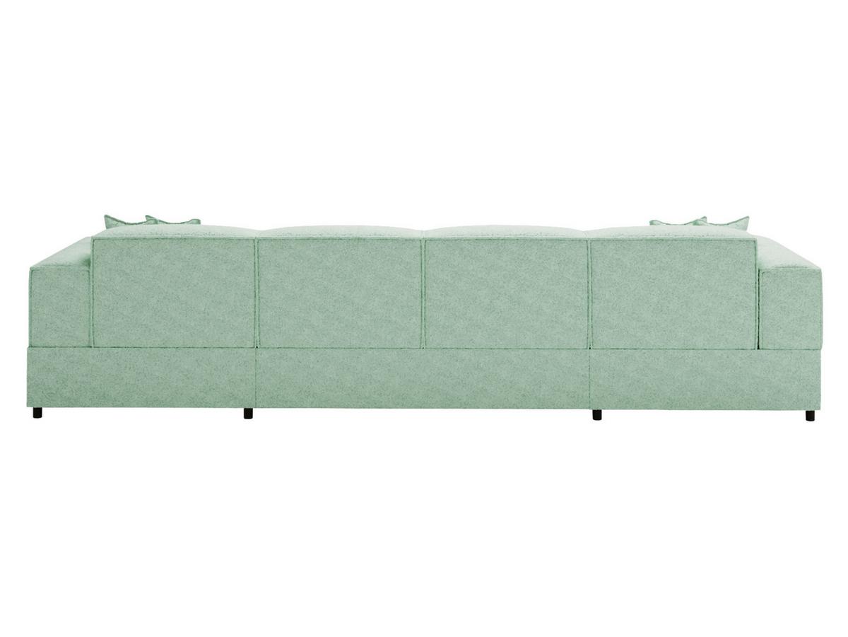 WOHNLANDSCHAFT Santos U Boucle - Schwarz/Mintgrün, Holzwerkstoff/Kunststoff (320/79/166cm) - MIRJAN24