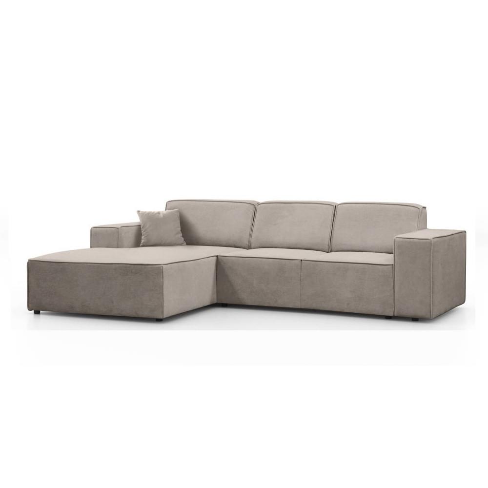 ECKSOFA ohne Schlaffunktion Pedro L cappuccino links - Schwarz/Cappuccino, Kunststoff/Textil (267/170cm) - Beautysofa