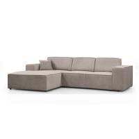 ECKSOFA ohne Schlaffunktion Pedro L cappuccino links - Schwarz/Cappuccino, Kunststoff/Textil (267/170cm) - Beautysofa