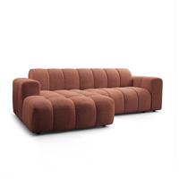 ECKSOFA TISI Orange Strukturstoff - Orange, Holz (274/165cm) - MASSENO