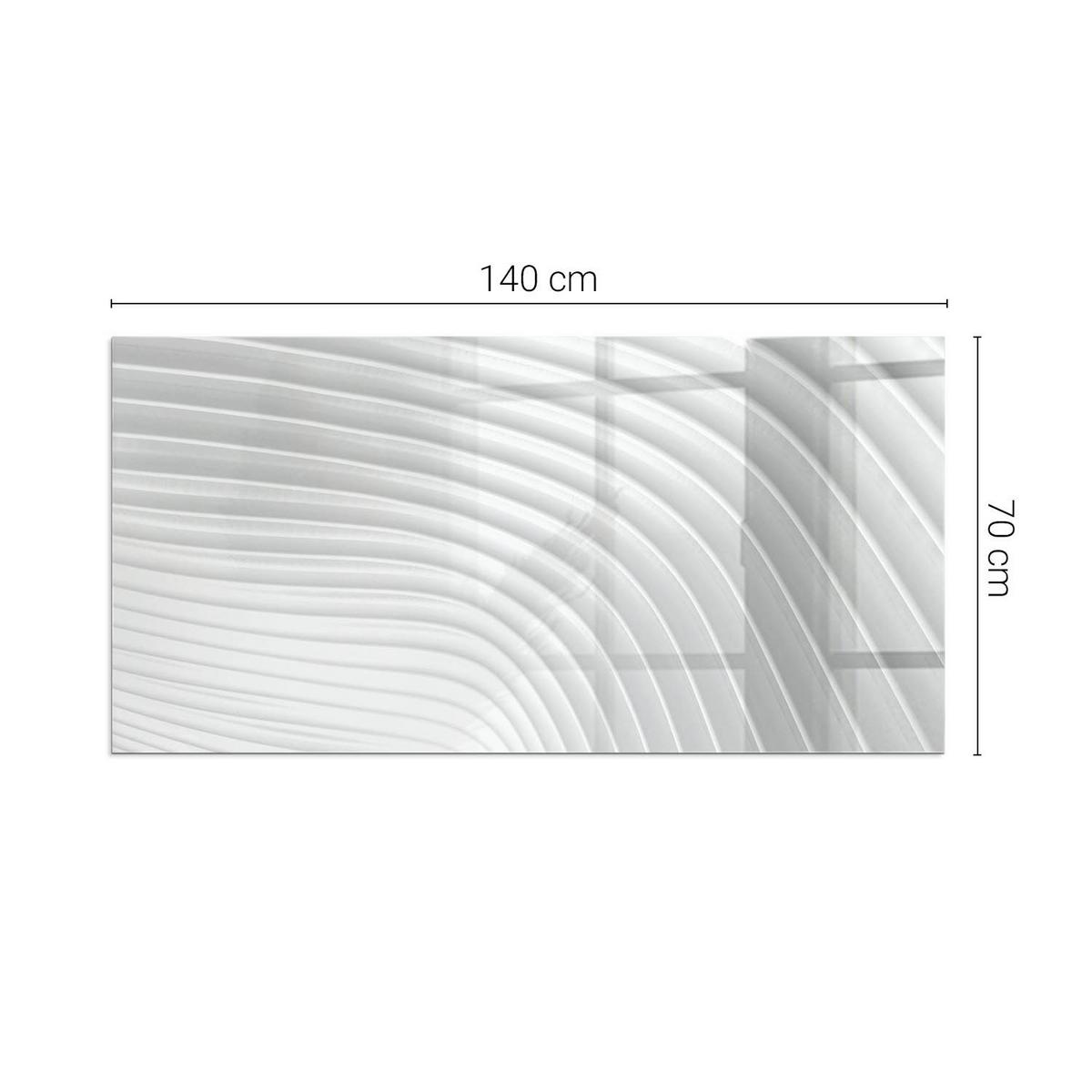 GLASPLATTE für Kamin 140x70 cm - Weiß, Glas (140/70/0.4cm) - TULUP