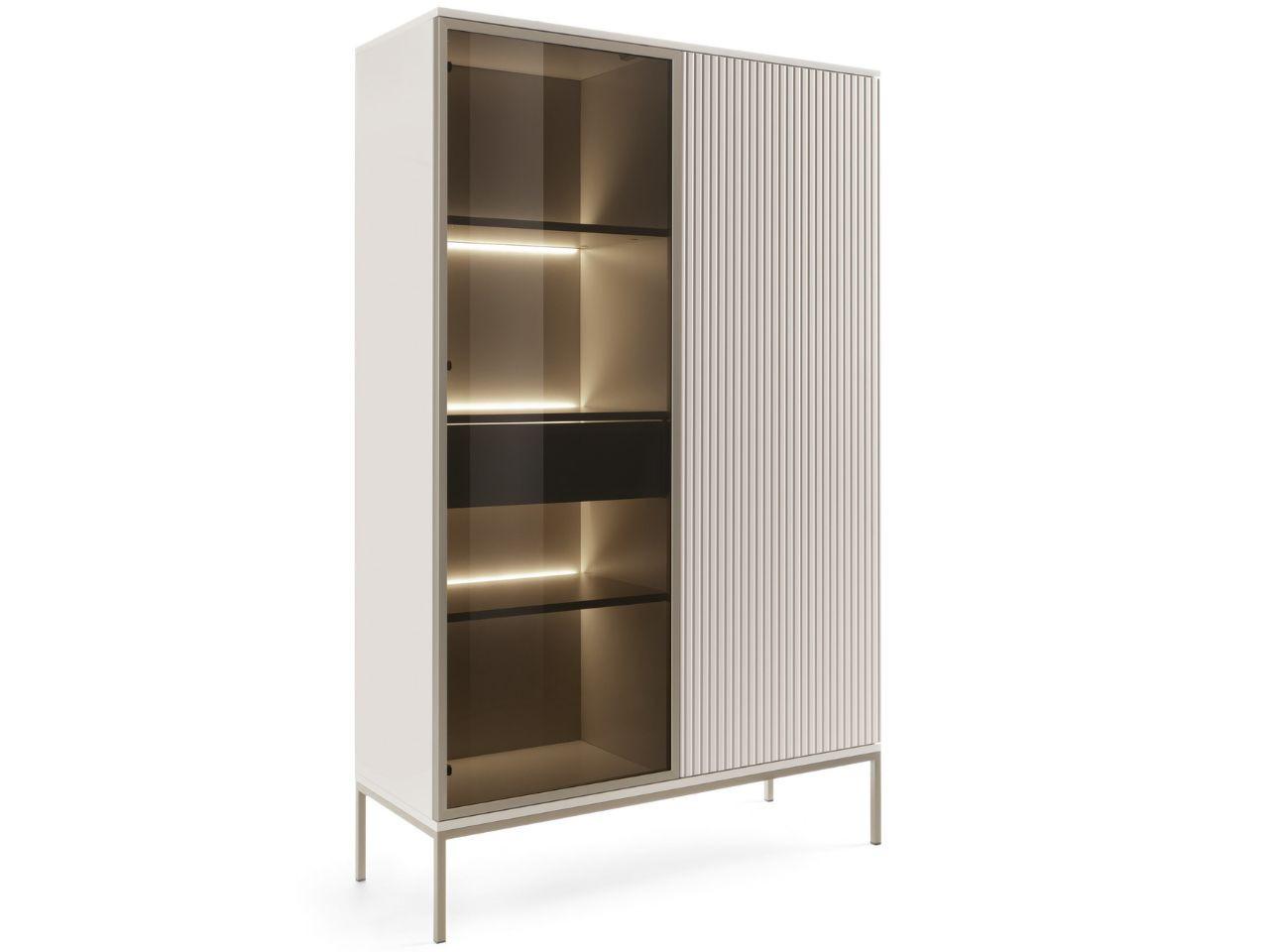 VITRINE Kaschmir 104/166/39 cm Deo - Kaschmir/Champagner, Glas/Naturmaterialien (104/166/39cm) - Graingold