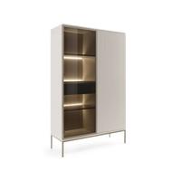 VITRINE Kaschmir 104/166/39 cm Deo - Kaschmir/Champagner, Glas/Naturmaterialien (104/166/39cm) - Graingold