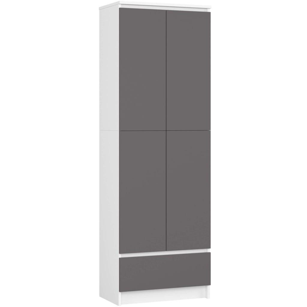 STANDREGAL Weiß, Graphit Grau 180/60/35 - Weiß, Holzwerkstoff (60/180/35cm) - RAUMHIRSCH FURNITURE