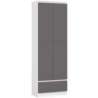 STANDREGAL Weiß, Graphit Grau 180/60/35 - Weiß, Holzwerkstoff (60/180/35cm) - RAUMHIRSCH FURNITURE