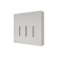 KLEIDERSCHRANK - PORTO - 200 - Weiß - Schwarz/Weiß, Holzwerkstoff (200/200/51cm) - ALTDECOR