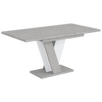 ESSTISCH ausziehbar 120 -160x90x75 cm - Betonoptik K350/Weiß - INEY - Weiß, Holzwerkstoff (120/90/75cm) - ALTDECOR