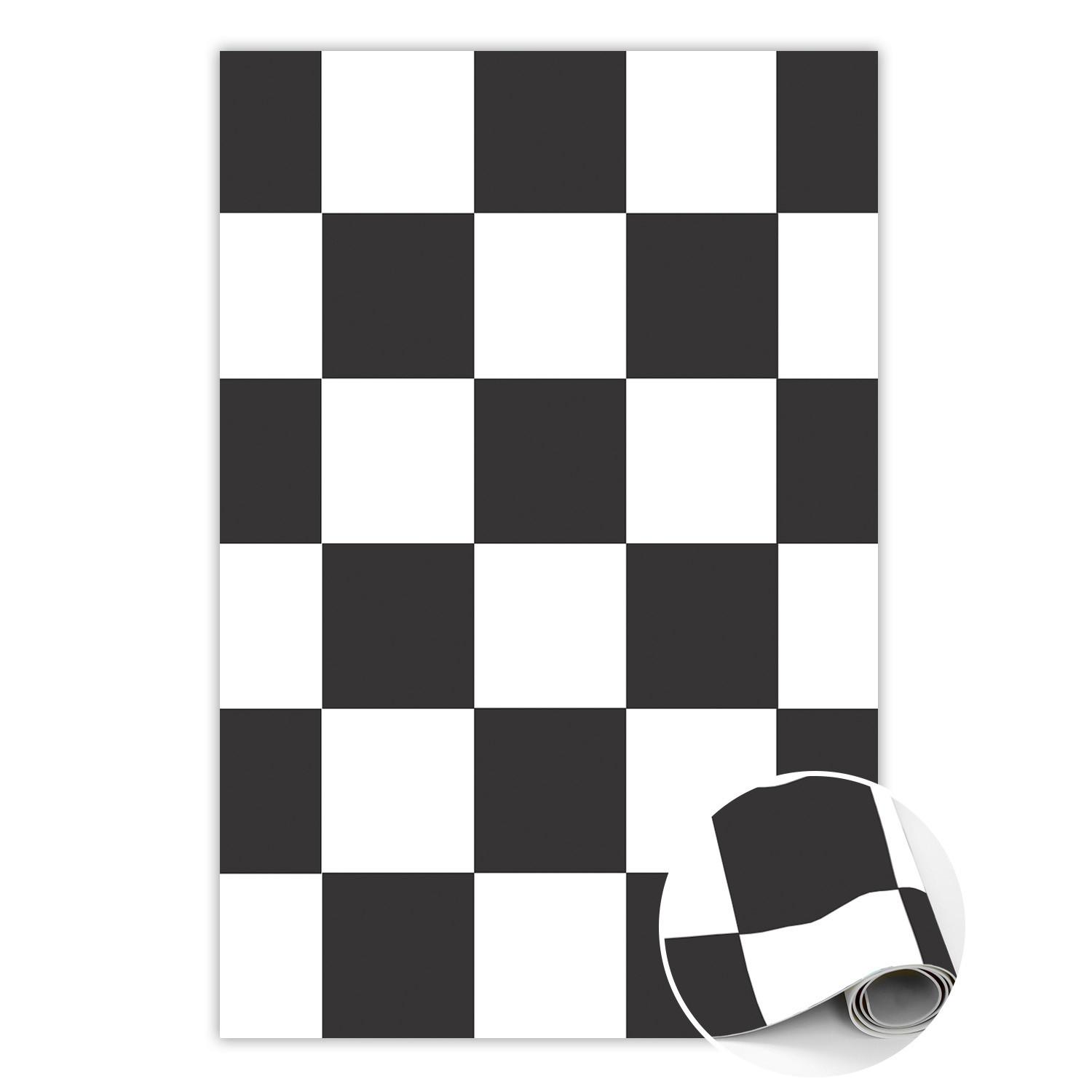 VINYL TEPPICH 100x150 cm Schachbrettmuster - Schwarz/Weiß, Kunststoff (100/150cm) - TULUP