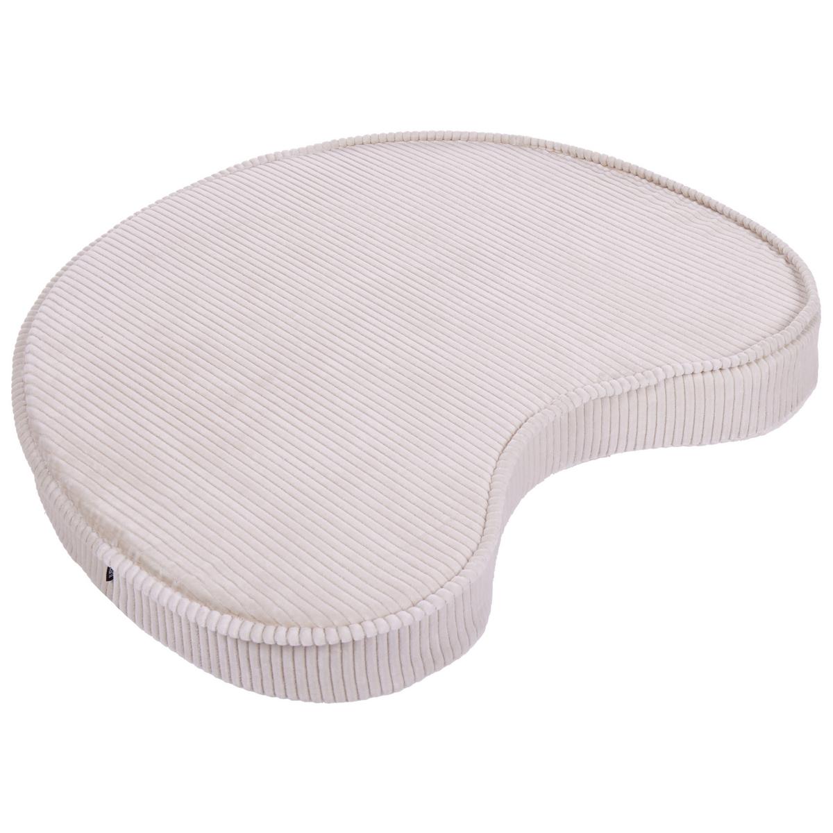 POUF Samtstoff Hellbeige Nili - Beige/Braun, Textil (90/10/75cm) - Beliani