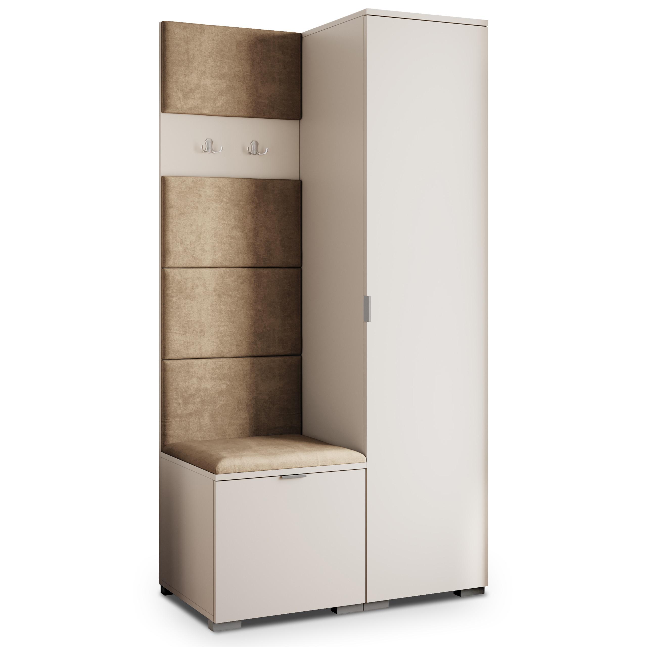 GARDEROBENSCHRANK LORI 95/181/51 cm Modern Garderobe-Set Kaschmir - Kaschmir/Mokka, Holzwerkstoff (95/181/51cm) - MASSENO