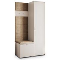 GARDEROBENSCHRANK LORI 95/181/51 cm Modern Garderobe-Set Kaschmir - Kaschmir/Mokka, Holzwerkstoff (95/181/51cm) - MASSENO
