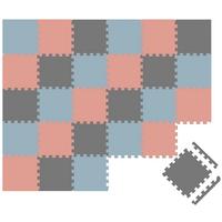 SPIELMATTE mit Rand - 270/90/1 cm Puzzlematte Rosa Blau Grau - Rosa, Kunststoff (30/30cm) - Littletom