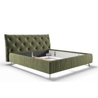 POLSTERBETT ANNY Grün Velvet - Olivgrün/Grün, Textil (200/200cm) - KAWOLA