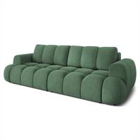 BETTSOFA DAFNE Grün Bucle-Stoff mit Schlaffunktion - Grün, Textil (300/88/113cm) - MASSENO