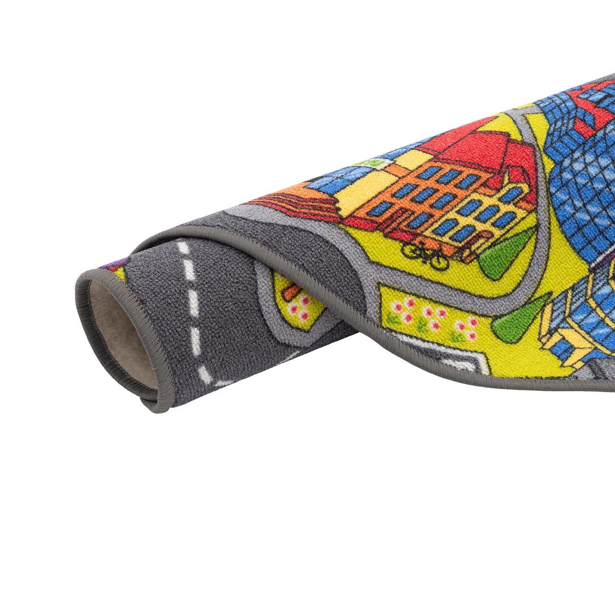 KINDER STRASSENTEPPICH 3D BIG CITY RUND - Multicolor, Textil (160/160cm) - Snapstyle