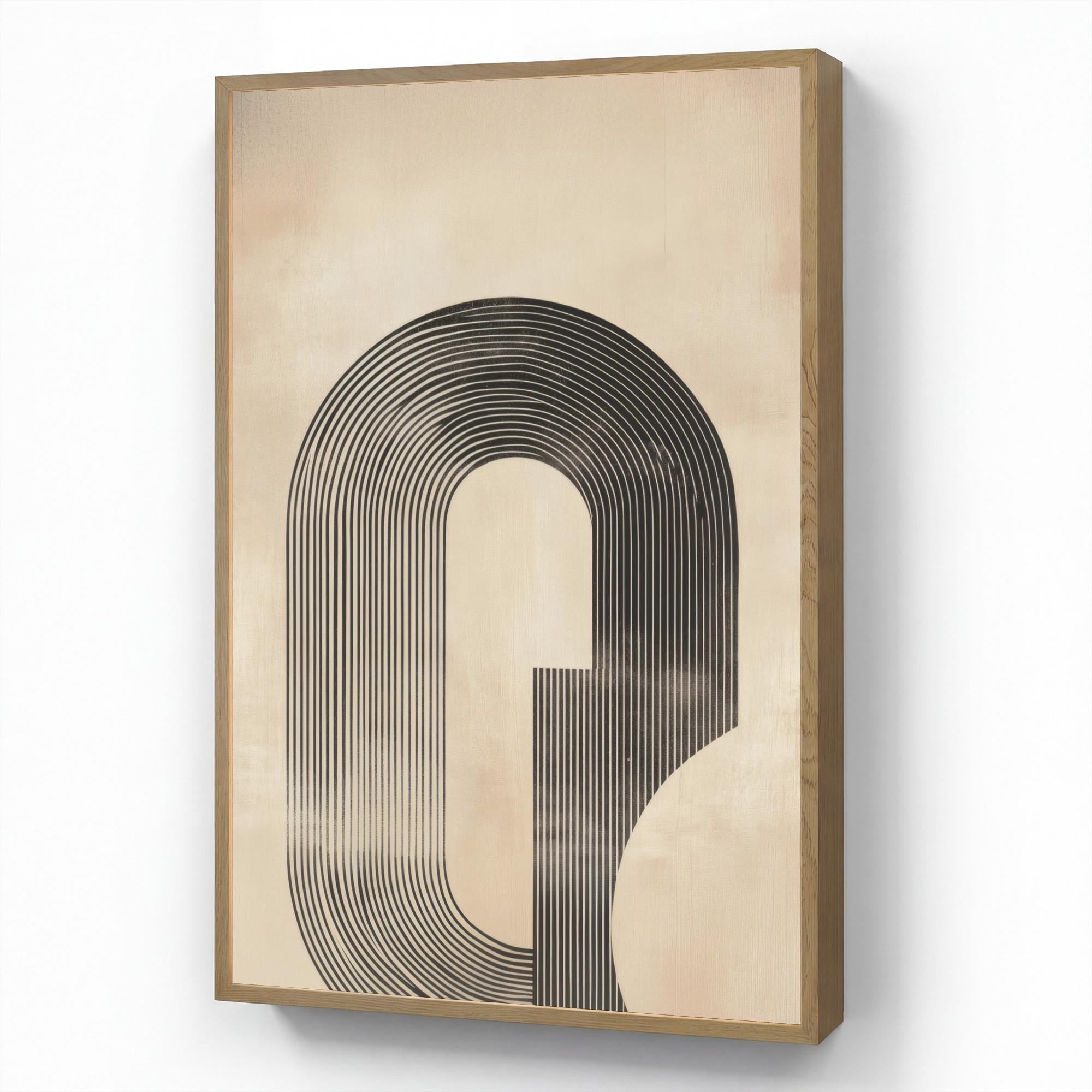 WANDLEUCHTE MIT AKKU Schleife - Streifen - Minimalistisch - Schwarz 70x100 cm - Beige, Holzwerkstoff (70/100/8cm) - OnlyWow