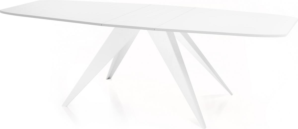 ESSTISCH Fatina rechteckig ausziehbar, Weiß 160-198/90/76 cm - Weiß, Holzwerkstoff/Metall (80/200/76cm) - WFL GROUP