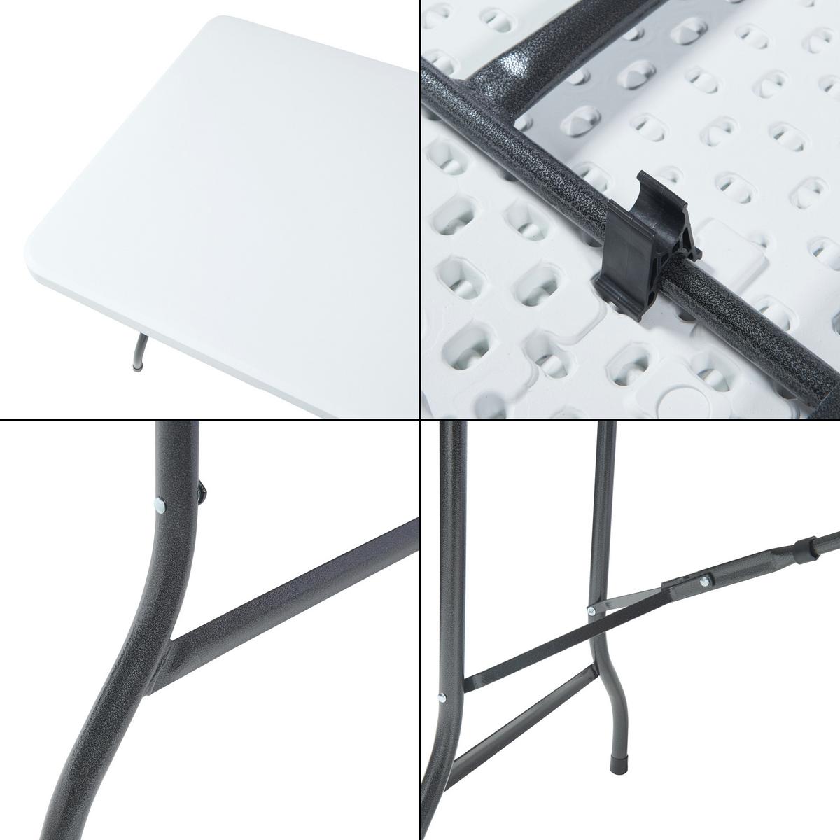 KLAPPTISCH Ljusnarsberg - Weiß, Kunststoff/Metall (180/75/72cm) - [en.casa]