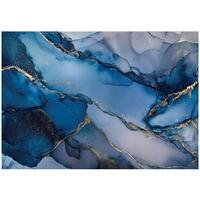 FOTOTAPETE Marmor Glamour Blau 300x210 cm - Multicolor, Papier (300/210cm) - Wallarena