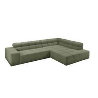 ECKSOFA MIT MOTORISCHEM SITZVORZUG NEVADA Dunkelgrün Cord Relaxfunktion - Dunkelgrün/Schwarz, Kunststoff/Textil (319/215cm) - KAWOLA