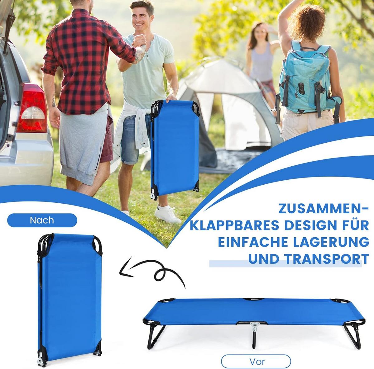 FELDBETT 31cm Blau - Blau, Metall (191/31/56cm) - COSTWAY