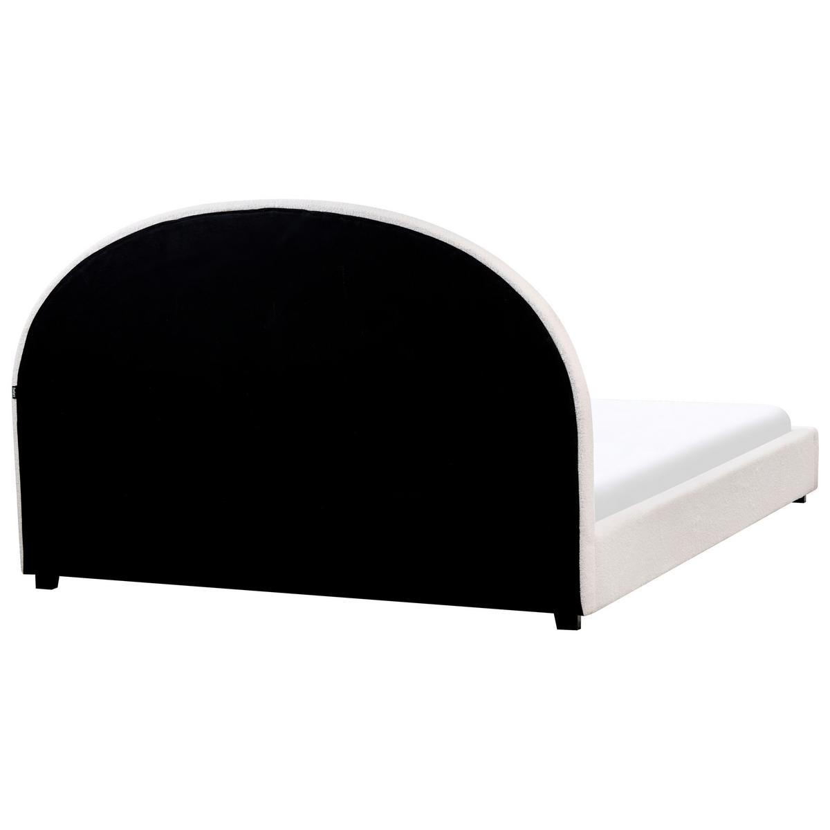 BETT mit Lattenrost 160/200 cm Cremeweiß Vaucluse - Weiß, Textil (160/200cm) - Beliani