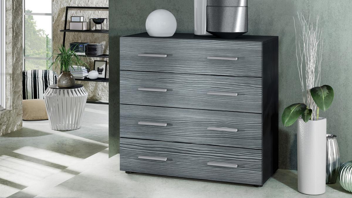 KOMMODE Pavos Avola-Anthrazit - Anthrazit, Holzwerkstoff (76/72/35cm) - Vladon