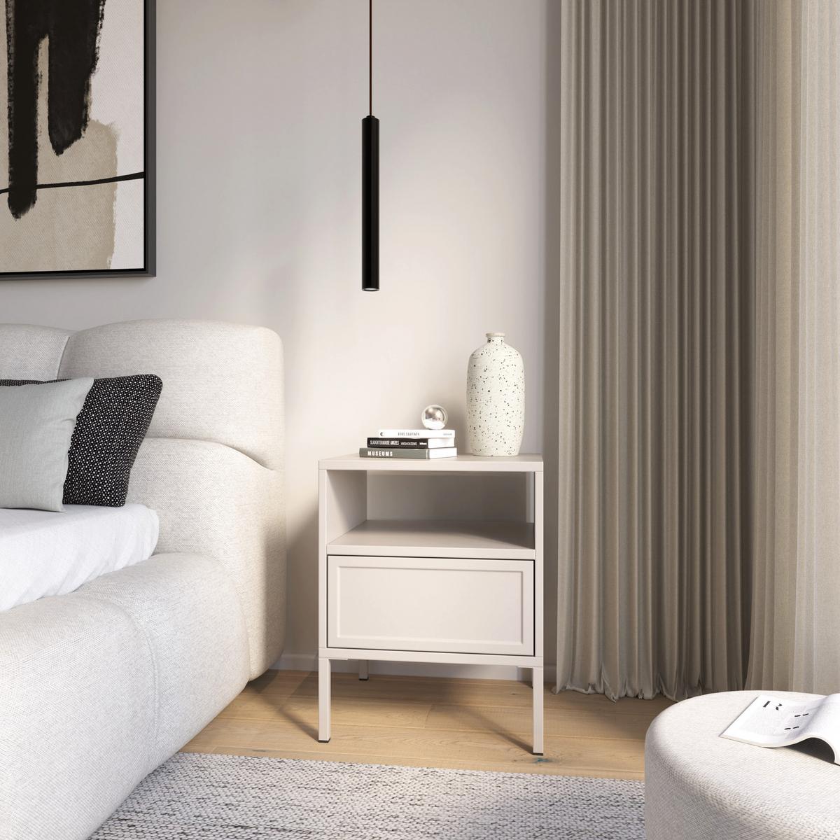 NACHTTISCH VELVETO cachemire 50 cm - Kaschmir, Holzwerkstoff/Metall (45/54/40cm) - Selsey