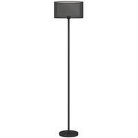 STEHLAMPE, Stehleuchte mit E27 Fassung, Lampenschirm aus Stoff, Schwarz - Schwarz, Metall (33/33/152.5cm) - HOMCOM