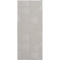 TEPPICH Flachgewebe LANGAU in Creme, mit geometrischen Bögen, 80 x 250 cm - Beige, Textil (250/80cm) - KADIMA DESIGN