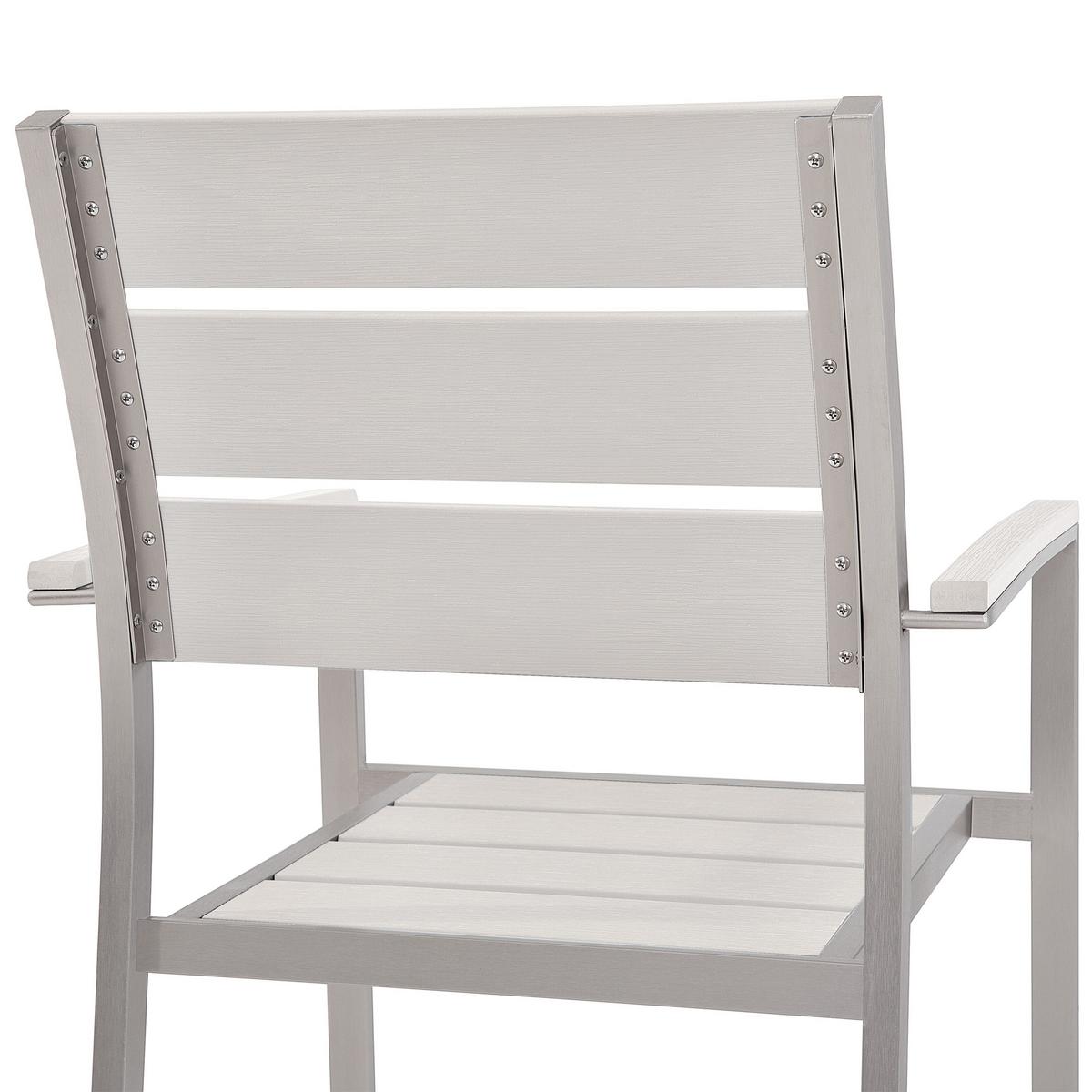 GARTENSTUHL 6er-Set Kunstholz weiß Vernio - Weiß, Kunststoff (54/88/57cm) - Beliani