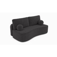 BETTSOFA ROTONDO Grau Bucle-Stoff mit Schlaffunktion - Grau, Textil (101/93/207cm) - MASSENO