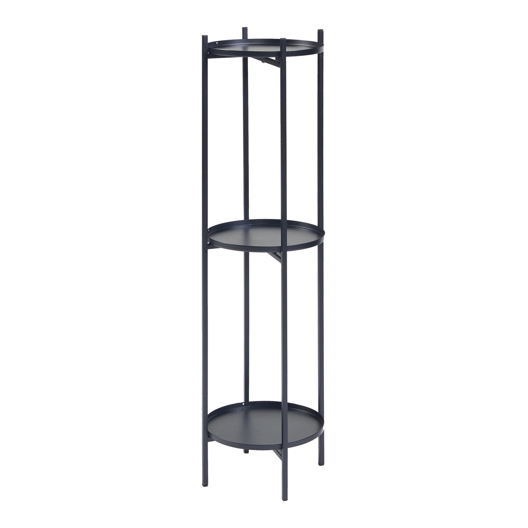 PFLANZENREGAL Tuusula - Schwarz, Metall (25/25/94cm) - [en.casa]