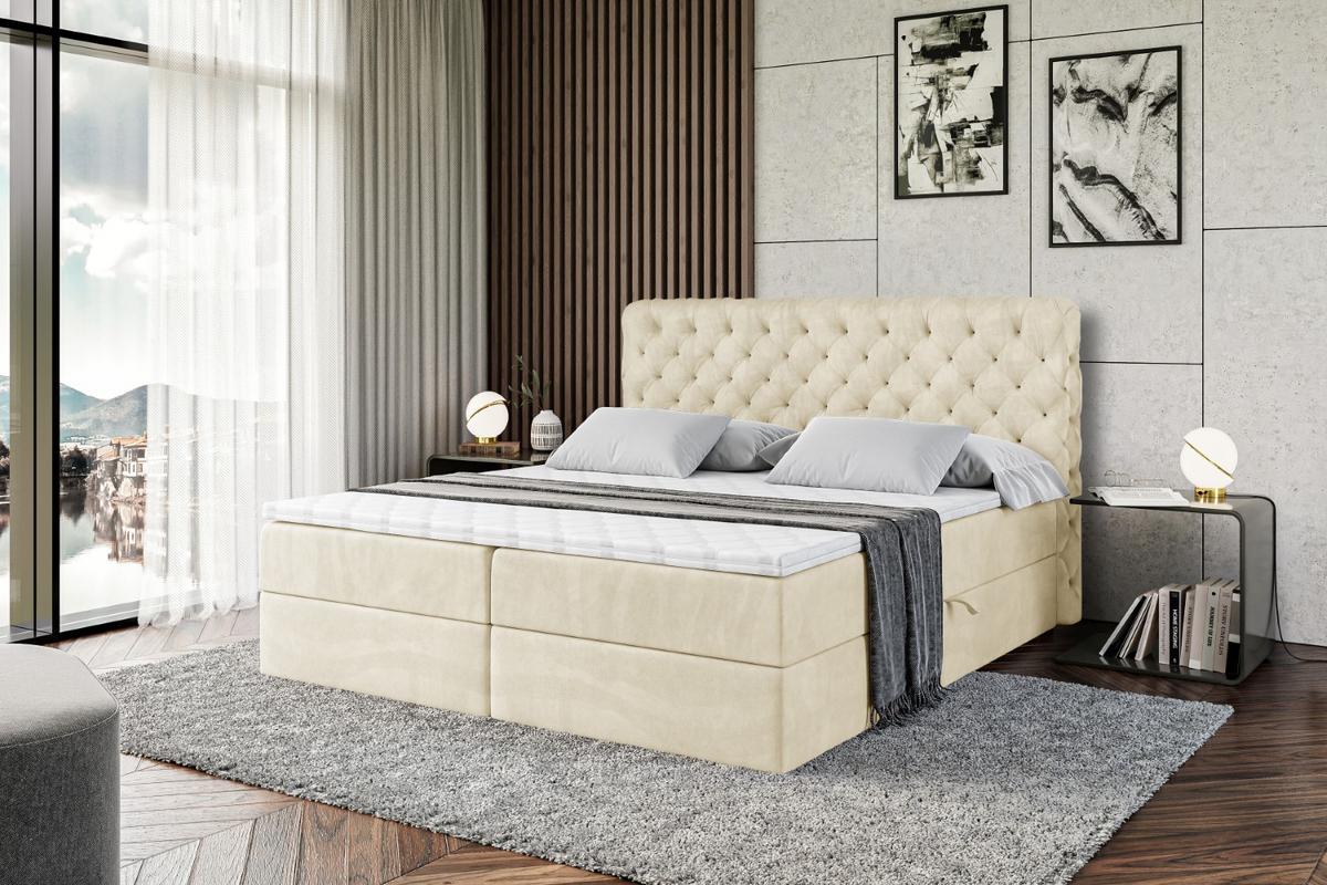 BOXBETT mit Matratze H3 und Lattenrost - BOXI8 - 140x200 cm Beige - Beige, Holzwerkstoff (140/200cm) - ALTDECOR