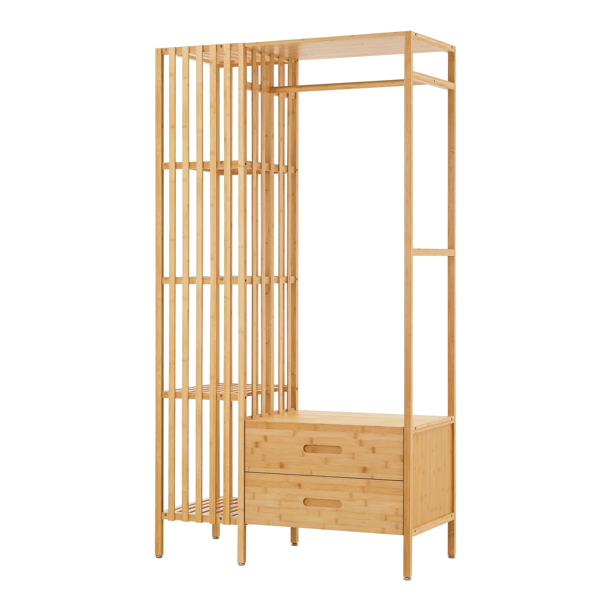 GARDEROBENSTÄNDER Varanger - Naturfarben, Naturmaterialien (100/185/45cm) - [en.casa]