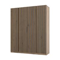 DREHTÜRENSCHRANK CAGLIARI 200/239/61,9 cm 4-türig Goldfarben - Goldfarben/Schwarz, Holzwerkstoff (200/239/61.9cm) - MASSENO